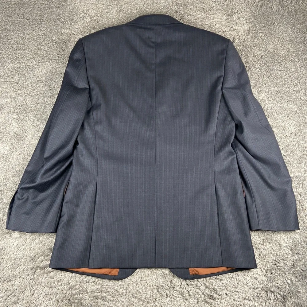 Jos A Bank 2 Piece Suit Men 41R Blazer 35x31 Pant Charcoal Pinstripe Wool Joseph